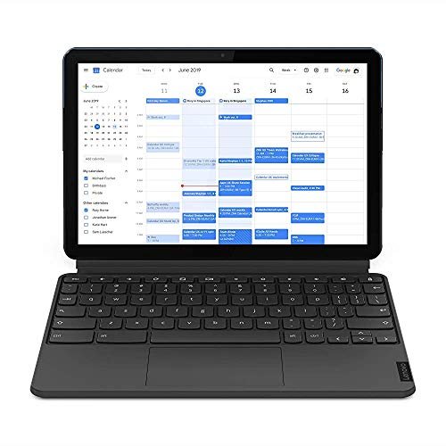 (Renewed) Lenovo Ideapad Duet Chromebook Tablet (10.1 inch, 4 GB, 128 GB, Wi-Fi Only), Ice Blue, Iron Grey