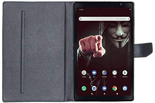 Videotronix Artificial Leather Flip Stand Cover with Soft TPU Back case for Iball Itab Moviez Pro (10.1 inch)-Textured Flip Cover (Black)