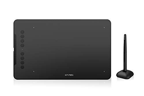 XP-Pen Deco01 V2 Digital Graphics Drawing Pen Tablet (10″ x 6.25″, 8192 Levels of Pressure Sensitivity, Battery-Free Passive Stylus, Black)