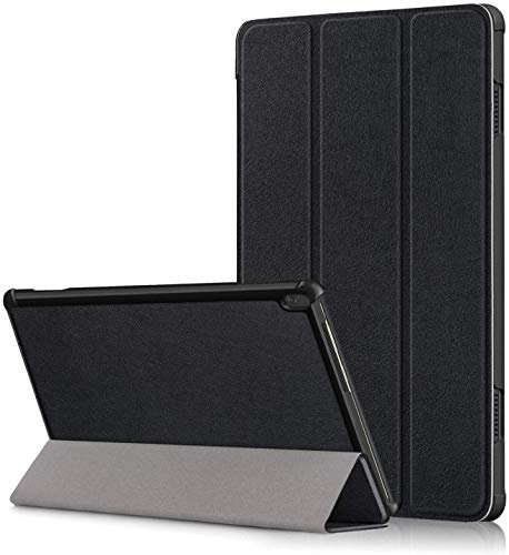 ABOUTTHEFIT ATF Lightweight Smart Trifold Stand Microfiber Lining Case Cover for Lenovo Tab M10 HD TB-X505F TB-X505 L, Black (Will not fit M10 FHD REL, TB-X605FC/TB-X605LC)