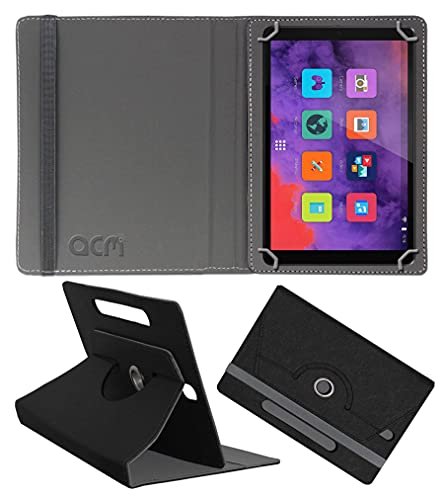 Acm Designer Rotating Leather Flip Case Compatible with Lenovo M8 Hd (2nd Gen) Tablet Cover Stand Black