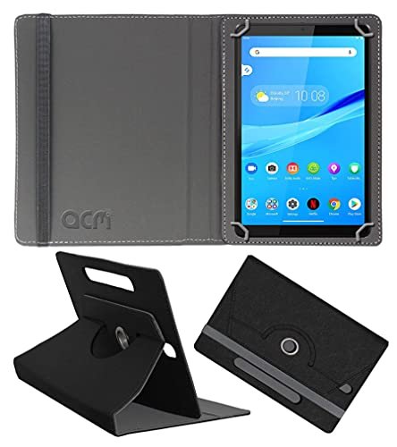 Acm Designer Rotating Leather Flip Case Compatible with Lenovo Tab M8 Hd Tablet Cover Stand Black