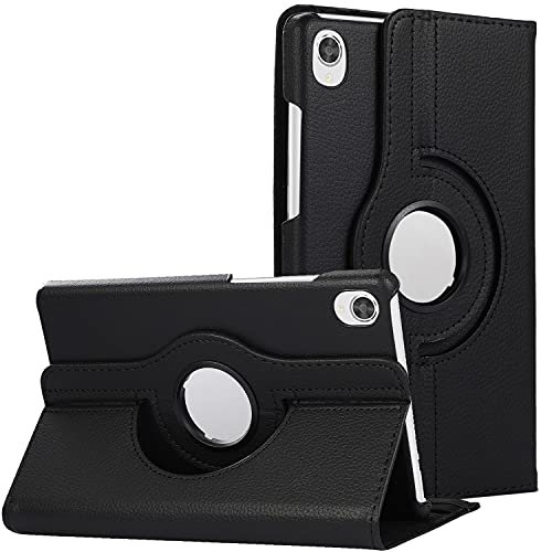 Casodon Compatible with Lenovo Tab M8/M8 HD 2nd Gen Flip Case Cover (8 inch), 360 Degree Multi-Angle Kickstand Viewing Cover for Samsung Tab M8/M8 HD 2 – Black