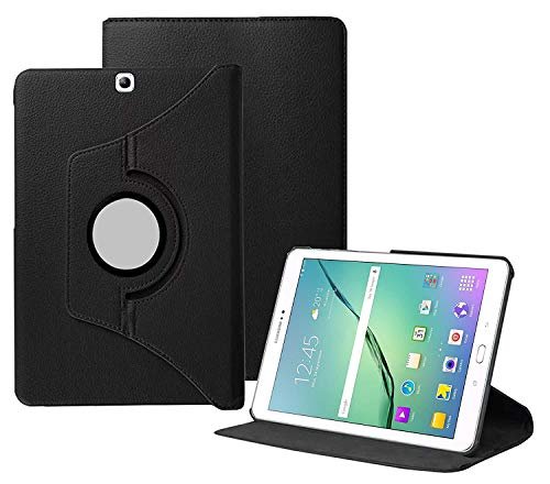Grab N Go 360 Degree Rotating Leather Smart Case Cover for Samsung Galaxy Tab S2 (9.7 Inch) SM- T810, T813, T815, T819 (Black)