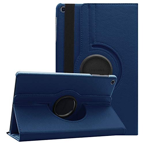 Grab N Go Samsung Tab A 10.1 Inch 360 Degree Rotating Leather Smart Case Cover for SM-T510/SM-T515 2019 Release (Midnight Blue)