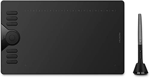 Huion HS610 Drawing Tablet Android Devices Supported with Tilt Function PW100 Battery-Free Stylus with 8192 Pen Pressure and Working Area 10 x 6.25 inch